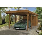 SKAN HOLZ Přístřešek na auto Friesland 314 x 708 cm ořech – Zboží Mobilmania