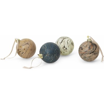 Vánoční koule MARBLE 9 cm sada 4 ks sklo ferm LIVING – Hledejceny.cz
