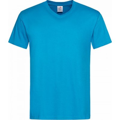 Stedman Pohodlné triko s výstřihem do véčka modrá azurová S270