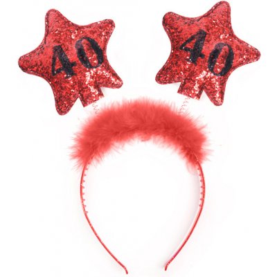 PartyDeco Narozeninová čelenka 40 ČERVENÁ – Sleviste.cz
