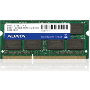 ADATA 8GB 1333MHz DDR3 CL9 SODIMM AD3S1333W8G9-R