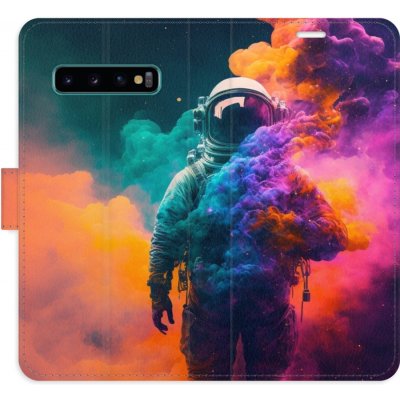 Pouzdro iSaprio Flip s kapsičkami na karty - Astronaut in Colours 02 Samsung Galaxy S10