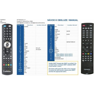 Dálkový ovladač General TOPFIELD TF400PVRC, TF400PVRT – Hledejceny.cz