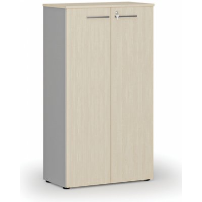 Primo Kancelářská skříň s dveřmi GRAY, 1434 x 800 x 420 mm, šedá/bříza – Zboží Dáma