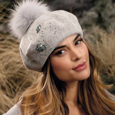 Krumlovanka Melanž šedý baret s bambulí Woolmark W-0826/866 – Hledejceny.cz