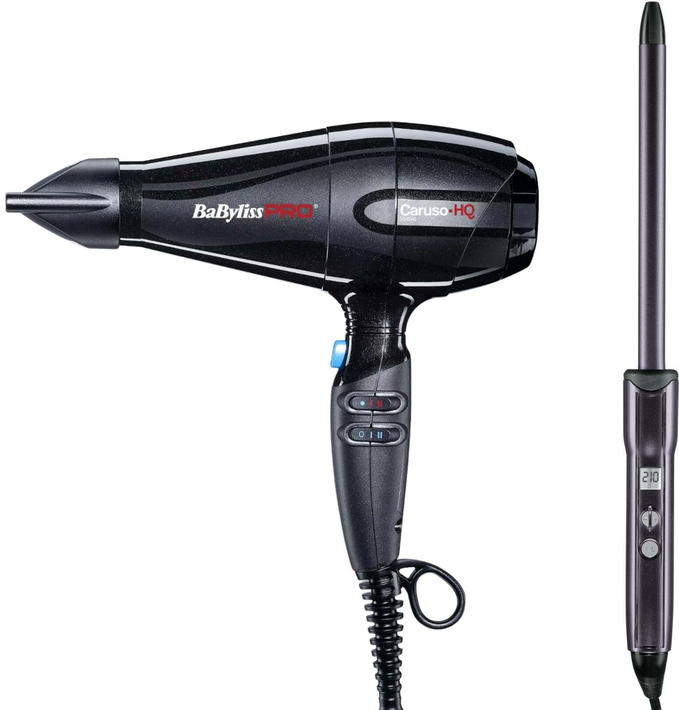 BaByliss Pro Caruso-HQ Ionic - 2400 W + klasická kulma na vlasy BaByliss Pro DigiCurl - 16 mm