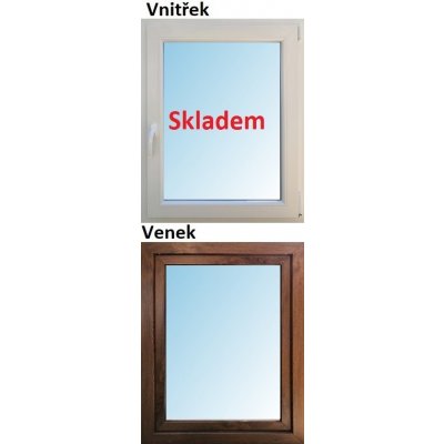 Soft Plastové okno 60x90 cm zlatý dub/bílá otevíravé i sklopné pravé – Zbozi.Blesk.cz