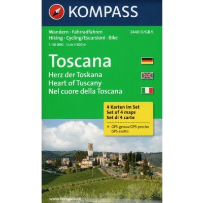 Kompass 2440 Toscana/Toskánsko 1:50 000 turistická mapa