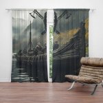 Sablio Závěs Vikingové Loď: 2ks 140x250cm – Hledejceny.cz