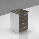 Designový NÁBYTEK 4 zásuvkový Komfort kaštan šedá – Hledejceny.cz