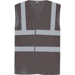 YOKO Hi-Vis síťovaná bezpečnostní vesta šedá 79W12007602