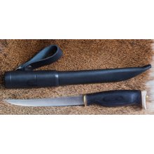 Arctic Legend Fillet filetovací pevný nůž s pouzdrem mořená dřevěná rukojeť 16 cm