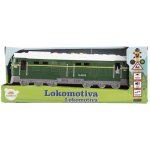 Teddies Lokomotiva/Vlak zelená plast 35cm na baterie se zvukem se světlem v krabici 41x16x12cm – Zboží Dáma