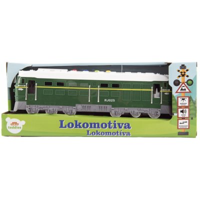 Teddies Lokomotiva/Vlak zelená plast 35cm na baterie se zvukem se světlem v krabici 41x16x12cm – Zboží Dáma