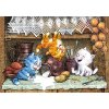 Lovely Cards Pohlednice Modré kočky - Sranda ve spíži