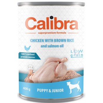Calibra Dog Puppy & Junior kuře s hnědou rýží a lososovým olejem 400 g