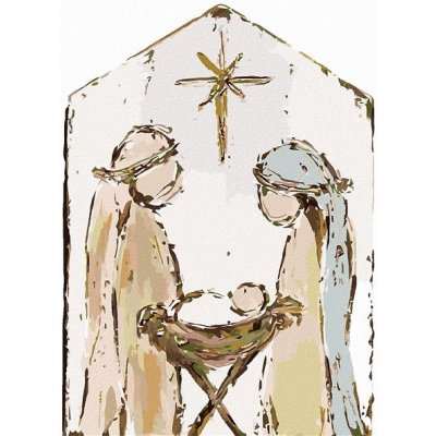 zuty Betlém Marie, Josef a Ježíšek Haley Bush 40 x 50 cm bez rámu a bez vypnutí plátna