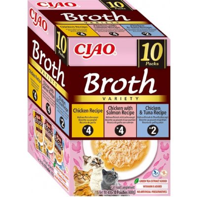 Ciao Broth kuře / kuře losos / kuře tuňák 10 x 40 g – Hledejceny.cz