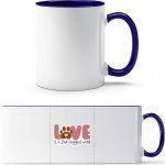 Design PrintEQ TTH Dvoubarevný Hrnek s tématem Pes a Láska Kobaltová Modř Standard Dárky 250 ml – Hledejceny.cz