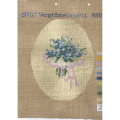 Předloha na vyšívání Kytice pomněnky ovál 15x20cm – Zboží Mobilmania