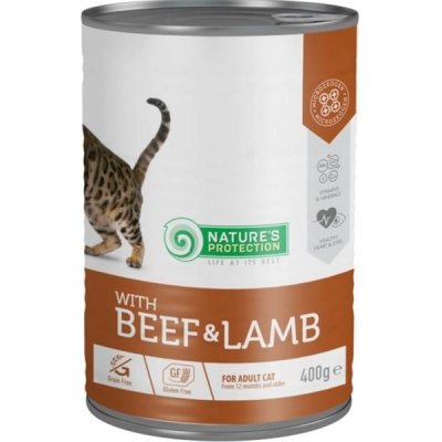 Nature's Protection Cat Adult hovězí/jehně 400 g – Hledejceny.cz