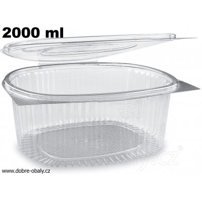 Miska oválná průhledná s víčkem 250 ml PET, 100026131 – Zboží Dáma