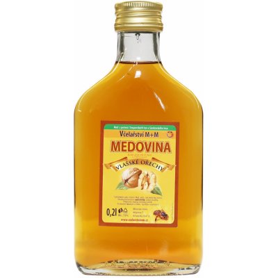 Včelařství M+M medovina dezertní vlašské ořechy 0,2 l – Zboží Dáma