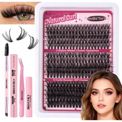 Bondingové řasy 300 ks Sada pro domácí aplikaci Bonding Lash DIY Umělé řasy a příslušenství s lepidlem – Hledejceny.cz