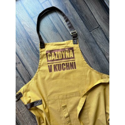Bib Apron Kuchyňská zástěra Premier Gazdyňa v kuchni 72x86 cm Hnedá – Hledejceny.cz