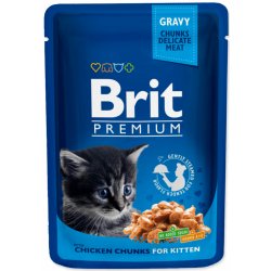 Brit cat Premium Pouches s kuřecími kousky v omáčce 100 g