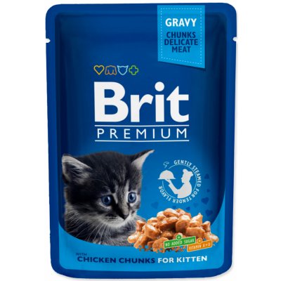 Brit cat Premium Pouches s kuřecími kousky v omáčce 100 g – Zboží Mobilmania