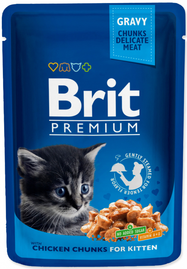 Brit cat Premium Pouches s kuřecími kousky v omáčce 100 g