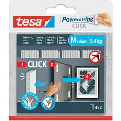 Tesa ® Samolepicí proužky se suchým zipem Powerstrips CLICK 4 x 2 M (77721-00003-00) – Zboží Dáma