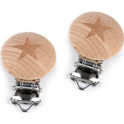 Dětský klip dřevěný šíře 13 mm hvězda - 1ks – Sleviste.cz