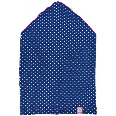 Dívčí šátek Terka tmavě modrý bílé puntíky