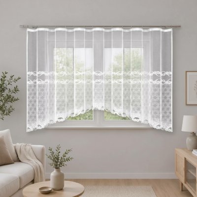 Dekorační žakárová záclona s řasící páskou MICHAELA 150 bílá 300x150 cm MyBestHome – Hledejceny.cz