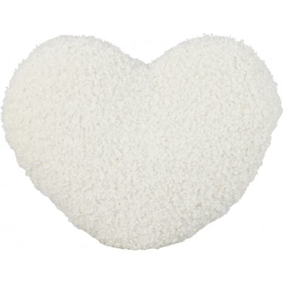 H&L Polštář Srdce imitace beránka bílá 35x33 – Zboží Mobilmania