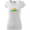 Dámské tričko s potiskem Kapybara na krokodýlovi Moňas Pure dámské triko Bílá