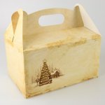 Krabička na vánoční cukroví s ouškem - 20x13x11 cm - krémová – Zboží Mobilmania