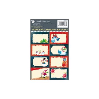 Anděl Přerov Samolepicí jmenovky na dárky s ražbou 8 ks 13 x 8,5 cm, 8 ks – Zbozi.Blesk.cz