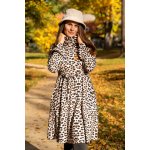 Jsem máma Zimní bambusové kojicí šaty se skrytými zipy leopardí – Zboží Mobilmania