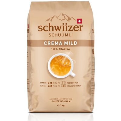 Schwiizer Schüümli Crema Mild 100% arabica zrnková 1 kg – Hledejceny.cz
