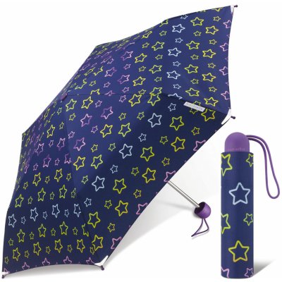 Happy Rain Ergobrella Glowing Stars dívčí skládací deštník tm.modrý – Zboží Mobilmania