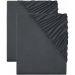Livarno home žerzej prostěradlo prostěradel 2ks tmavě šedé 90-100x200 – Zboží Dáma