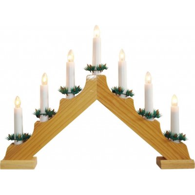 Elektrický svícen vánoční, napájení: síťové, 7 svíček, přírodní 791901 – Zboží Dáma