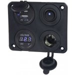 Panel s 1x spínačem, CL, voltmetr + 2x USB zásuvka, 12/24V – Zboží Živě