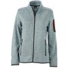 Dámská sportovní bunda James & Nicholson Knitted Fleece JN761 šedý melír