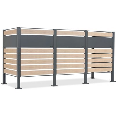 CoverTech Skříň pro 3 odpadkové koše 120 l nebo 240 l Breda – Zboží Dáma