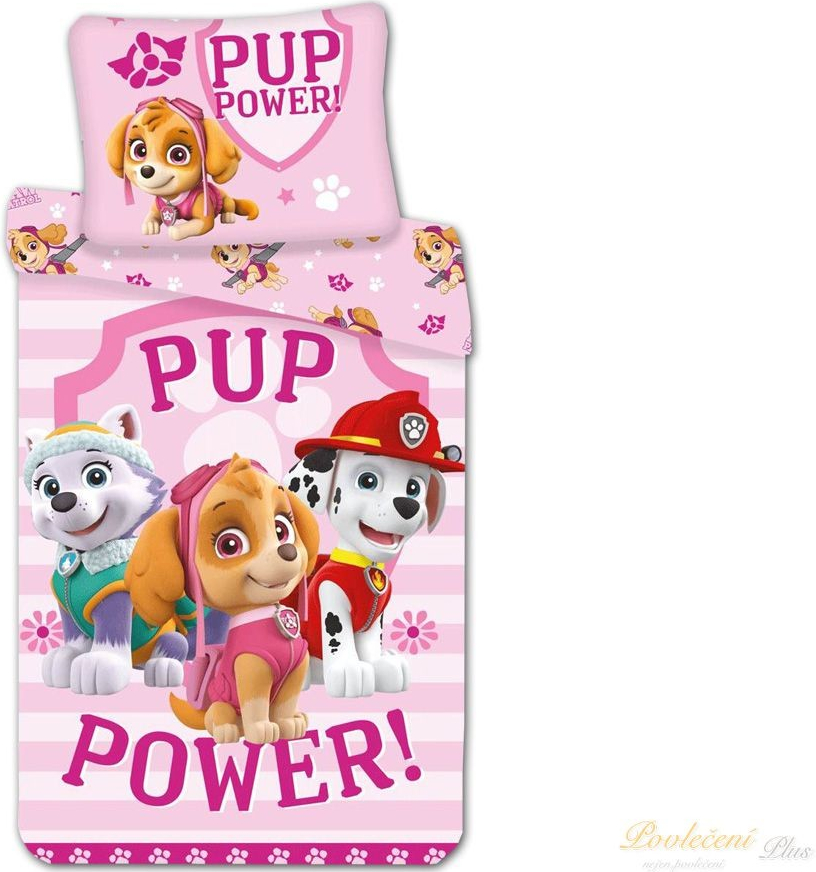 Jerry Fabrics Povlečení Paw Patrol Power PP122 Bavlna 140x200 70x90