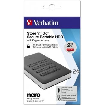 Verbatim Store 'n' Go Secure 2TB, USB 3.0, 53403